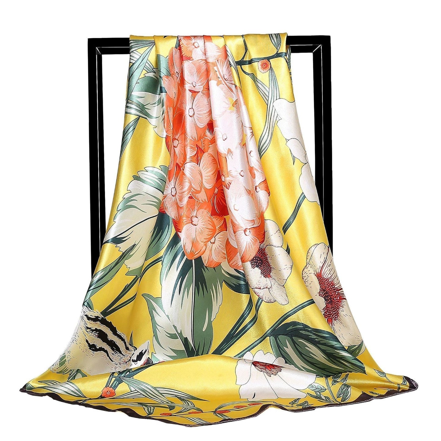 Skanto Skanto | Large Square Scarf Simulated Silk Scarf Versatile Scarf Scarf
