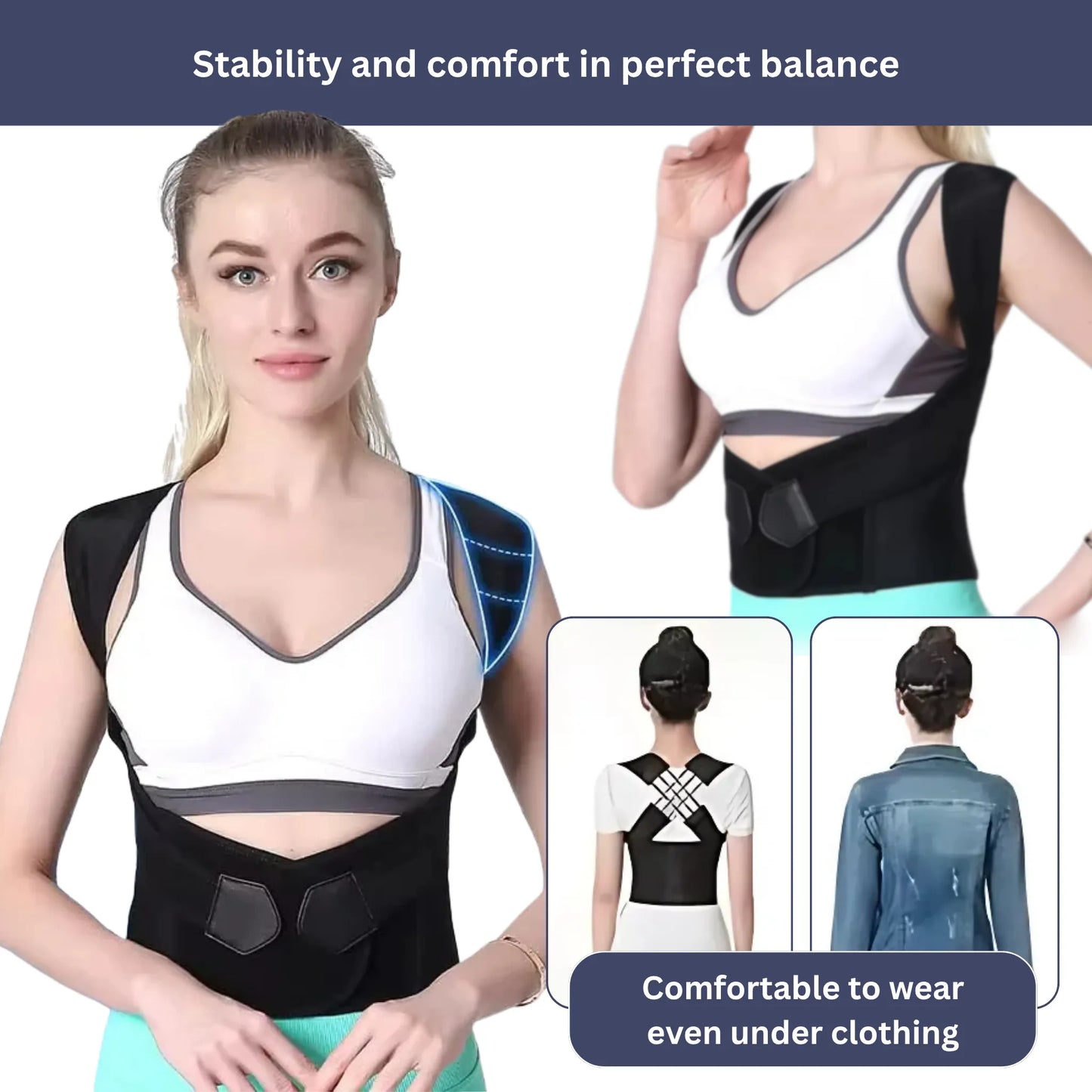 Skanto | Back Support & Posture Corrector | Adjustable, Comfortable & Ideal for Improving Confidence & Posture