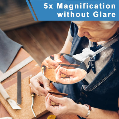 Skanto Skanto | 5X Magnifier Pro – Hands-Free Adjustable Neck Magnifier for Reading, Crafts & Seniors