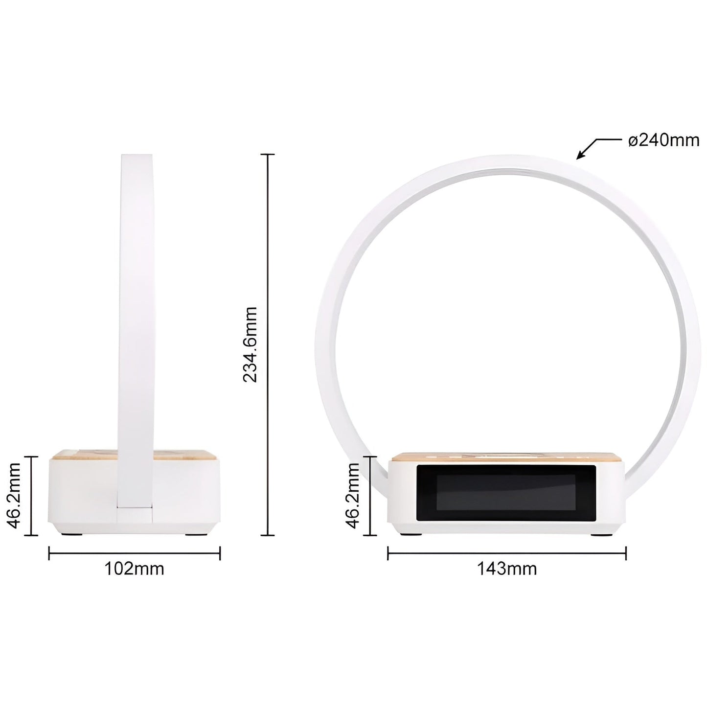 Skanto | GlowMax 3-in-1 LED Desk Lamp – Wireless Charger, Alarm Clock & Touch Control