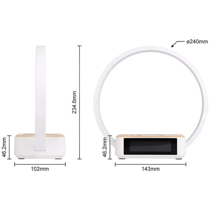 Skanto | GlowMax 3-in-1 LED Desk Lamp – Wireless Charger, Alarm Clock & Touch Control