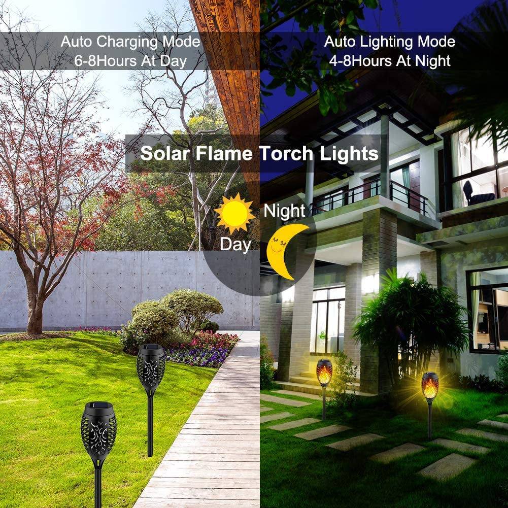 BowLift | 8-Pack: Solar Torch Light with Flickering Flame
