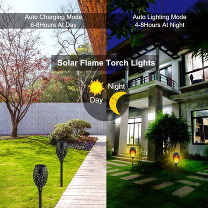 BowLift | 8-Pack: Solar Torch Light with Flickering Flame