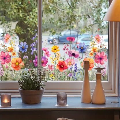 BowLift | 💐 Colorful Floral Bouquet Window Sticker 🖼️ (Removable without leaving marks)