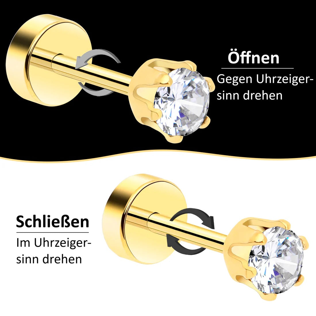 Ear studs with flat back | Bowlift