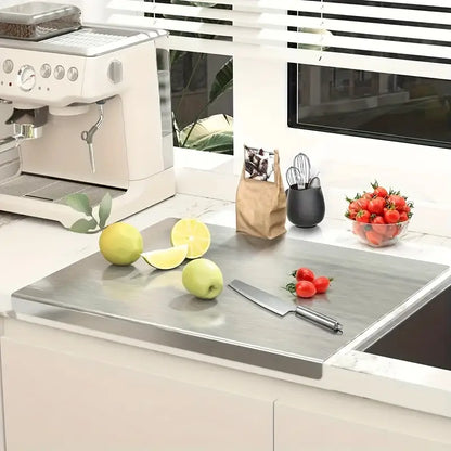 Double-sided stainless steel cutting board – Non-slip & hygienic | Perfect for the kitchen | Karnz