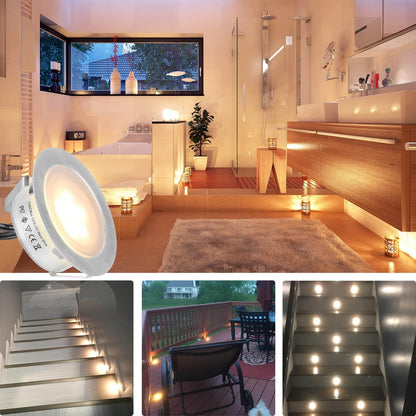 Skanto | Smy Lighting 6-Pack LED Deck Lights, Waterproof IP67, Warm White, Stainless Steel, Low Voltage