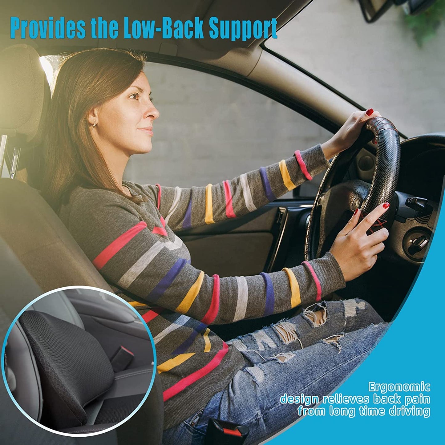 BowLift | Car Seat Cushion with Memory Foam Support