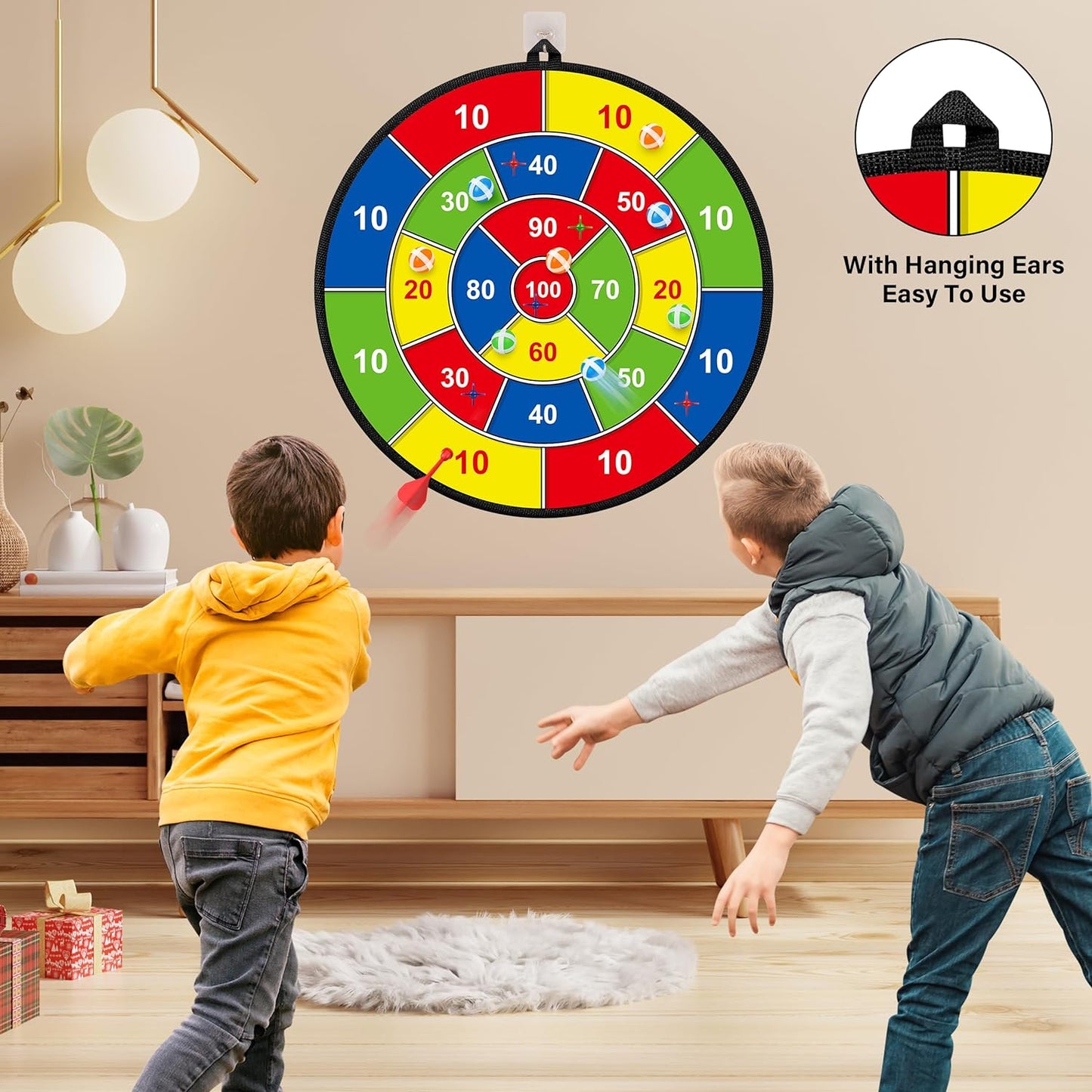 Brehn | Large double-sided dartboard for children – Play, Learn and Relax