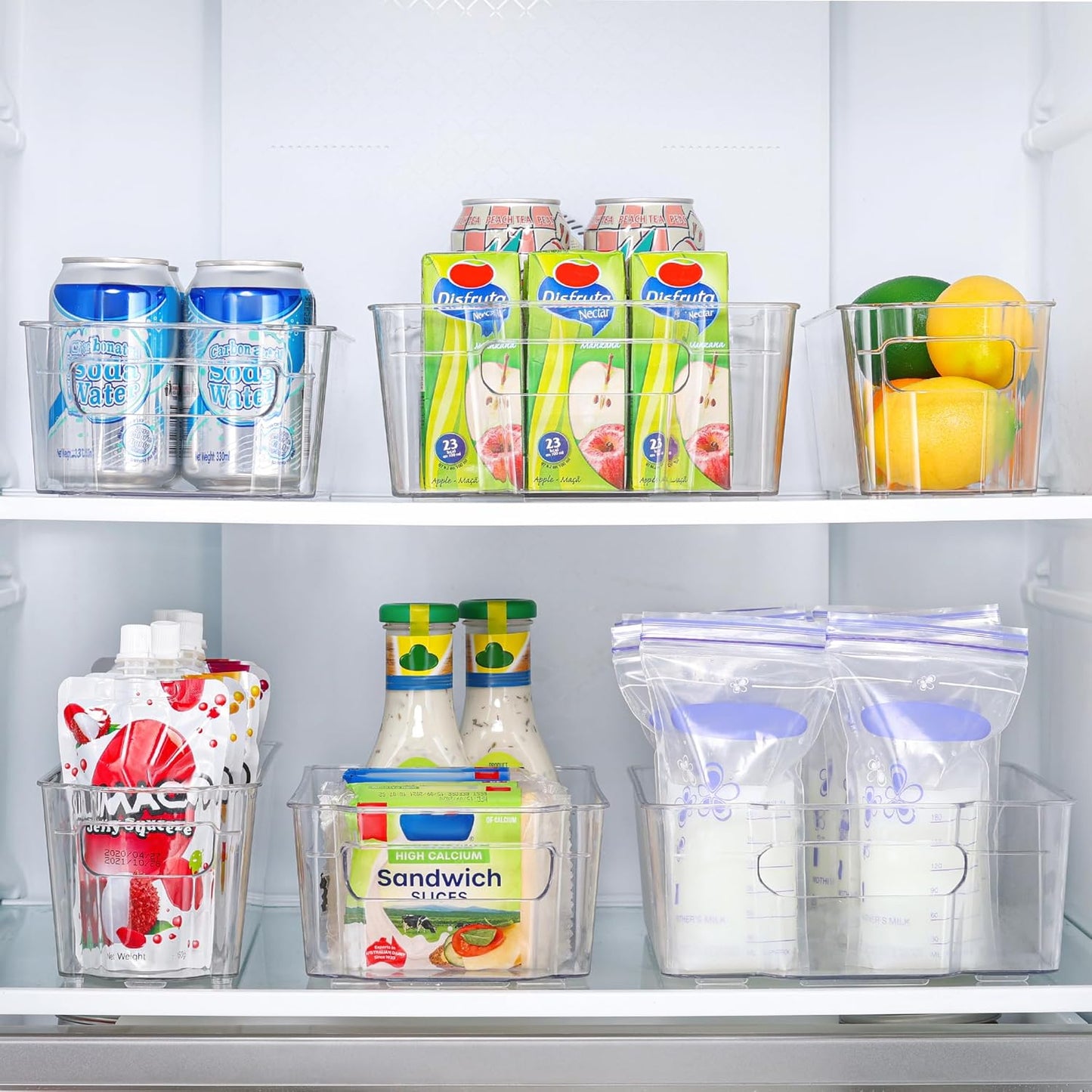 Skanto | Clear Fridge Storage Boxes (4 Pieces) - Coolorganize