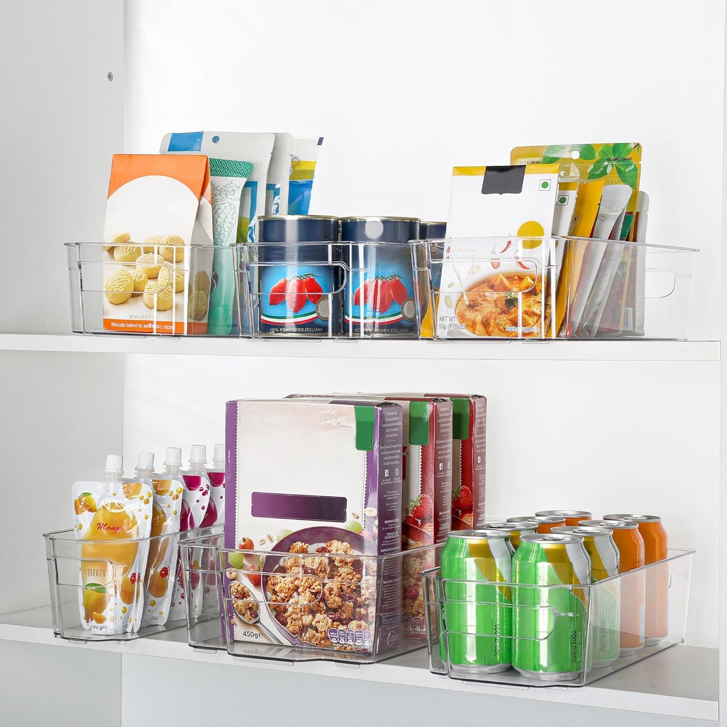 Skanto | Clear Fridge Storage Boxes (4 Pieces) - Coolorganize