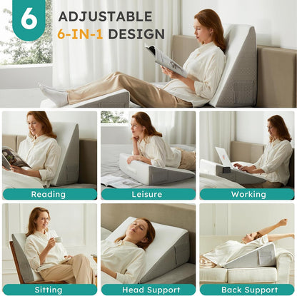 Skanto | Deluxe Squat Support Pillow | Cooling Gel Memory Foam, Removable Cover & Ideal for Back Pain and Acid Reflux