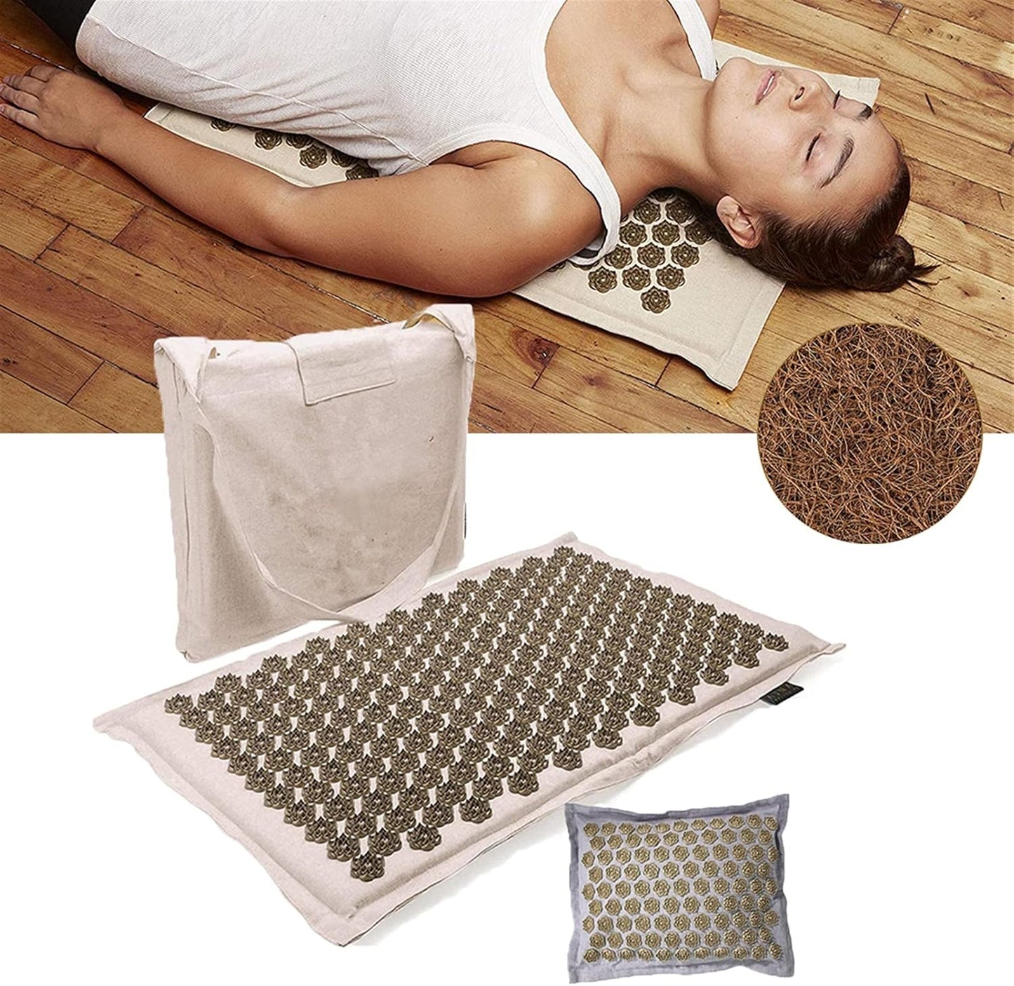 Skanto | Acupressure Mat with Pillow and 5500 Pressure Points – Florapress Relaxation Set