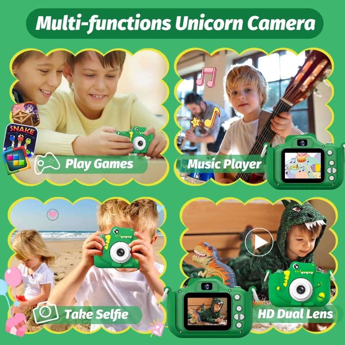 Skanto | PhotoDino – Dinosaur Kids Camera with 1080p HD & Selfie Function
