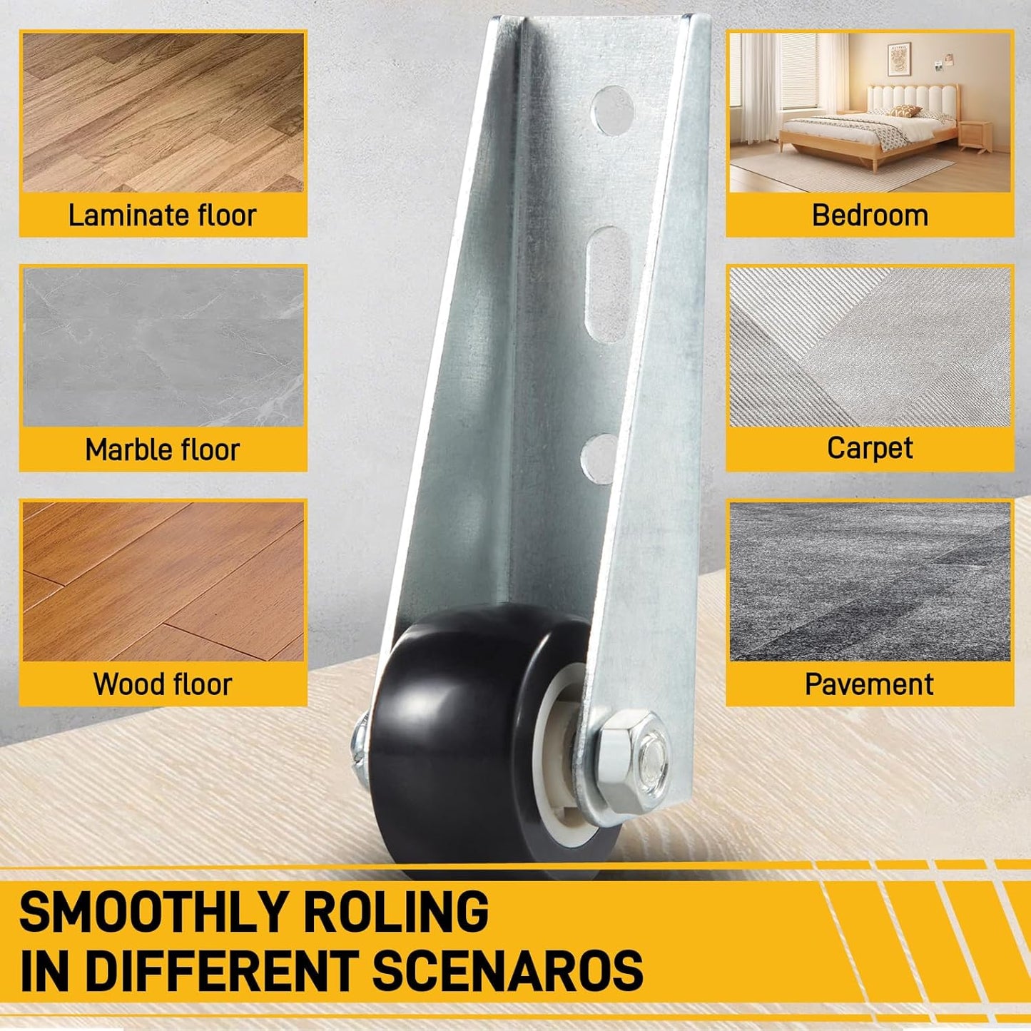 Low-profile side-mount swivel casters for furniture Karnz