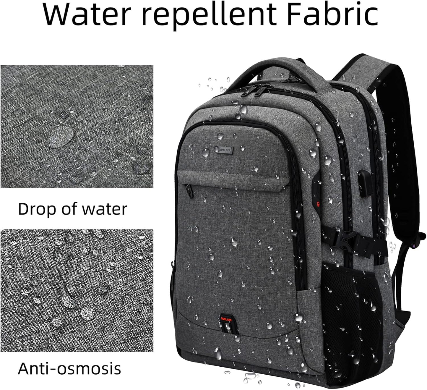 Water-Resistant Travel Laptop Backpack with USB Port & Organised Storage | Bowlift