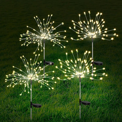 4-pack Solar Fireworks Garden Lights - Weatherproof LED Decorative Lighting, Solar Energy for Garden and Patio | Karnz