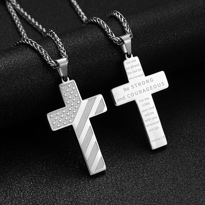 BowLift | IronPride Cross American Flag Cross Necklace
