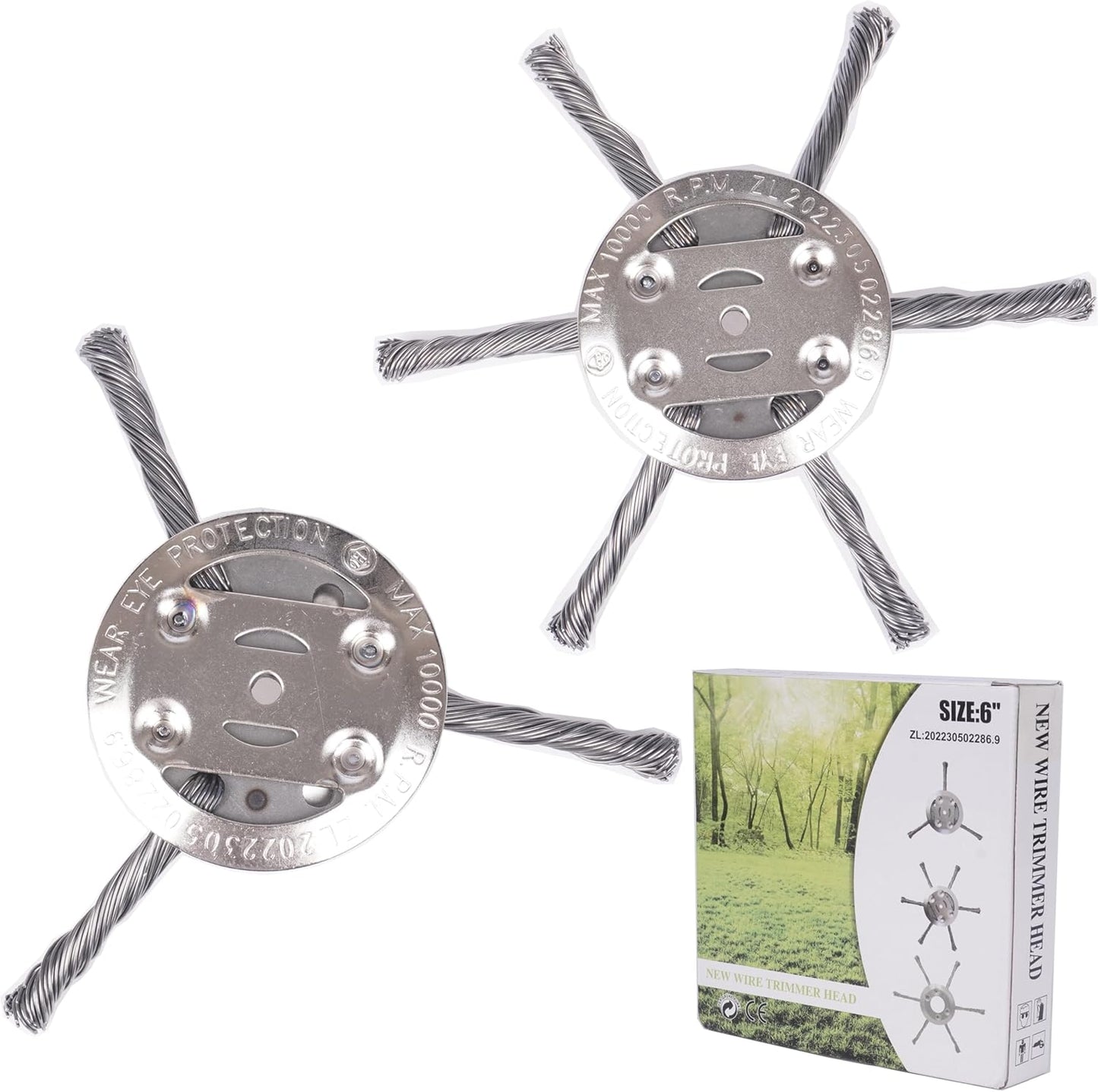 BowLift | 6" Twisted Wire Weed Brush – Steel Trimmer Head for 5 mm Shaft Electric Grass Cutters