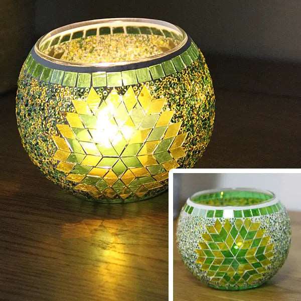 Skanto | Mosaic Glass Candle Holder for Home Decor