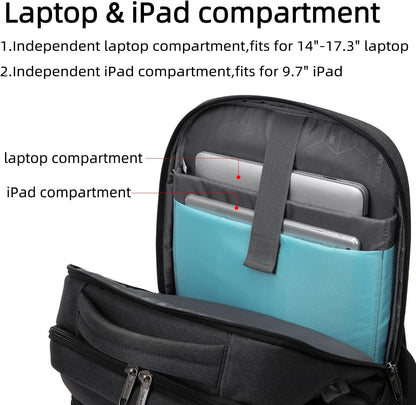 Water-Resistant Travel Laptop Backpack with USB Port & Organised Storage | Bowlift