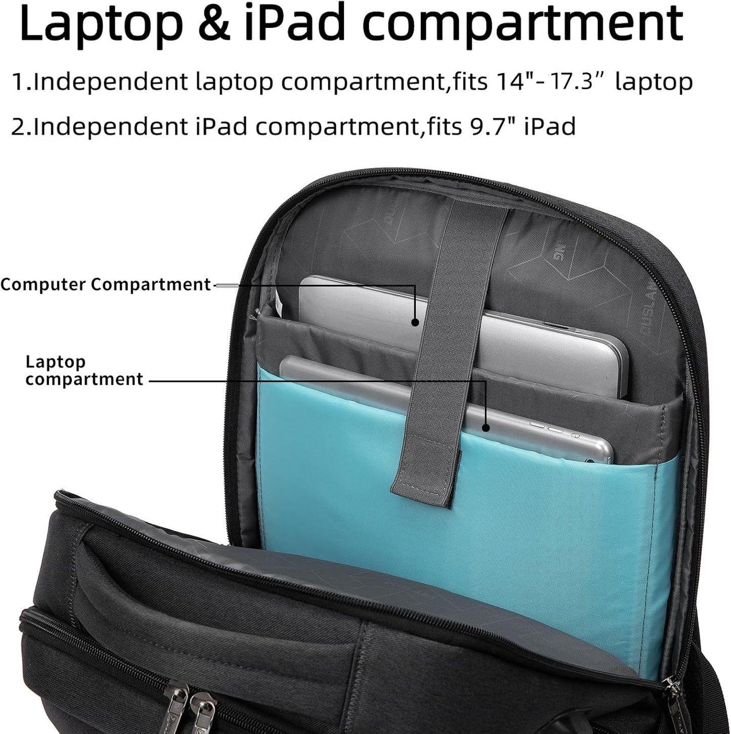 Water-Resistant Travel Laptop Backpack with USB Port & Organised Storage | Bowlift