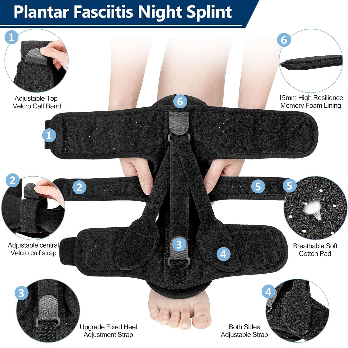Night splint for plantar fasciitis