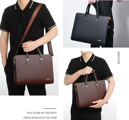 Genuine Leather Multi-compartment Business Bag for Professionals | Karnz