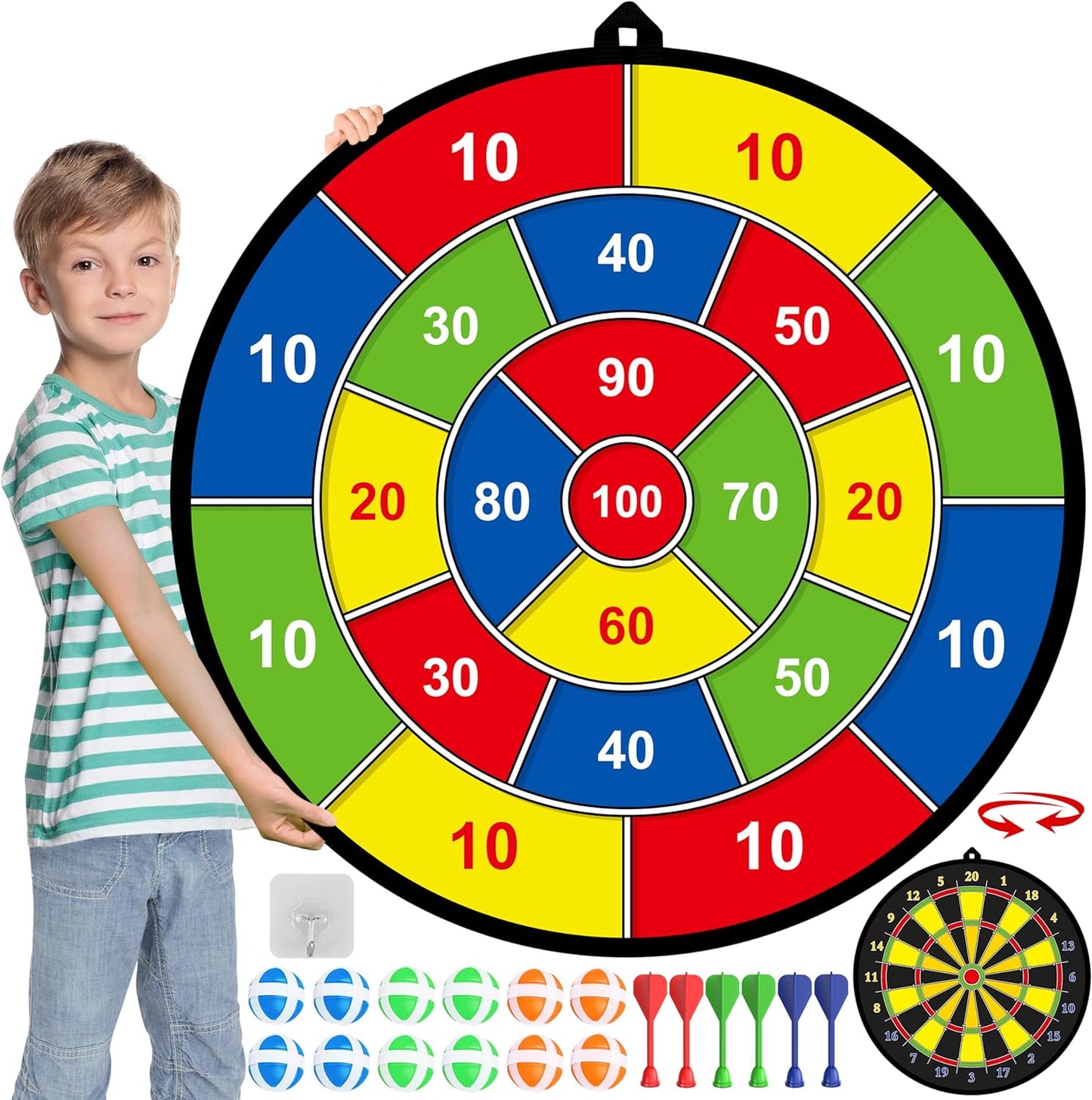 Brehn | Large double-sided dartboard for children – Play, Learn and Relax