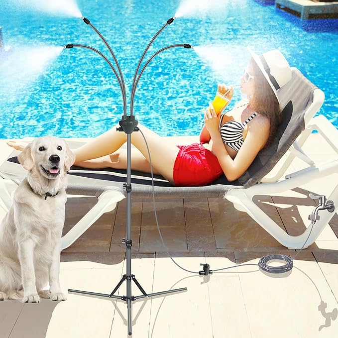 BowLift | Standing misting system - adjustable height outdoor patio mister for cooling decks, porches, and backyards