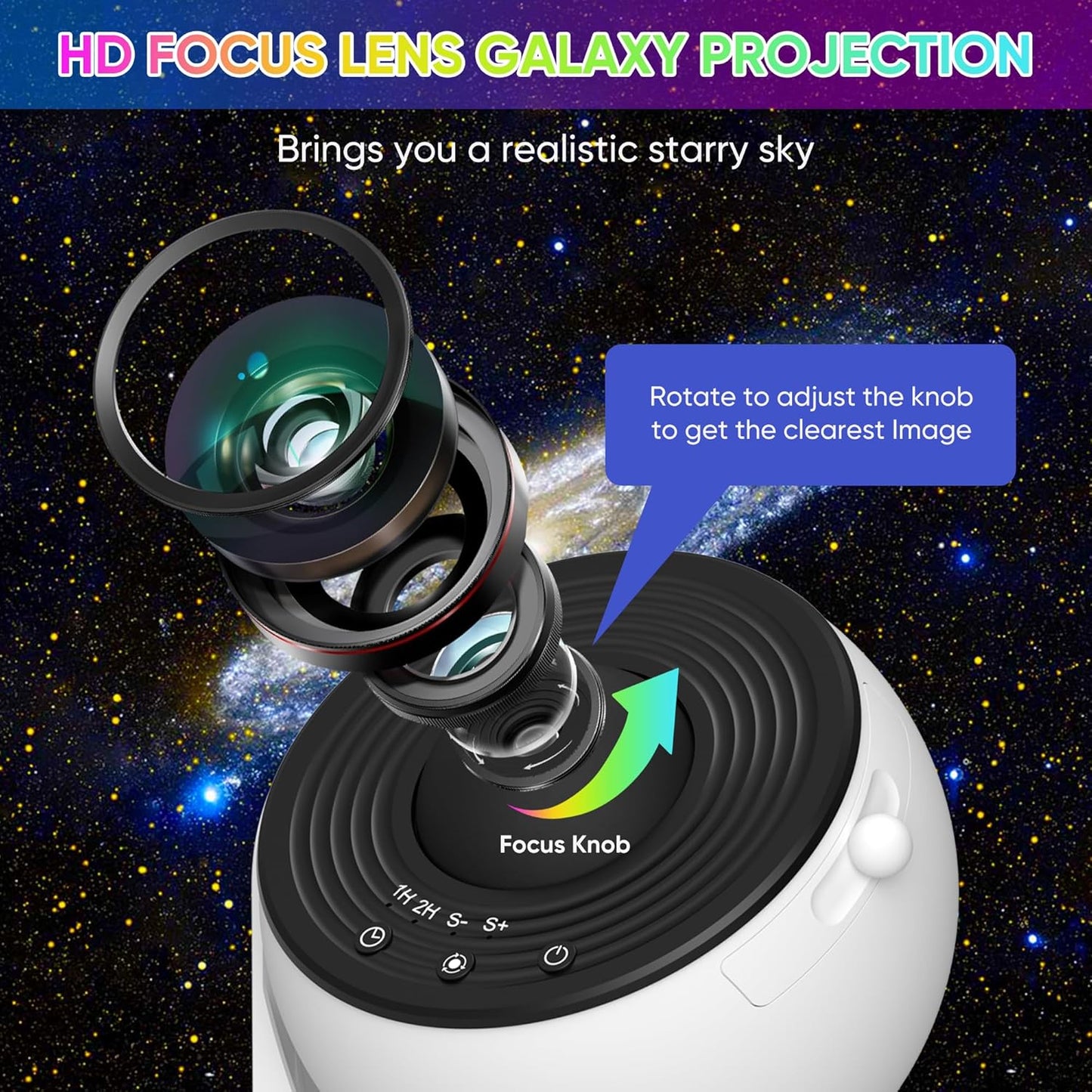 Skanto | Galaxy Projector with 360° Rotation - Amazing Room-Wide Night Sky View