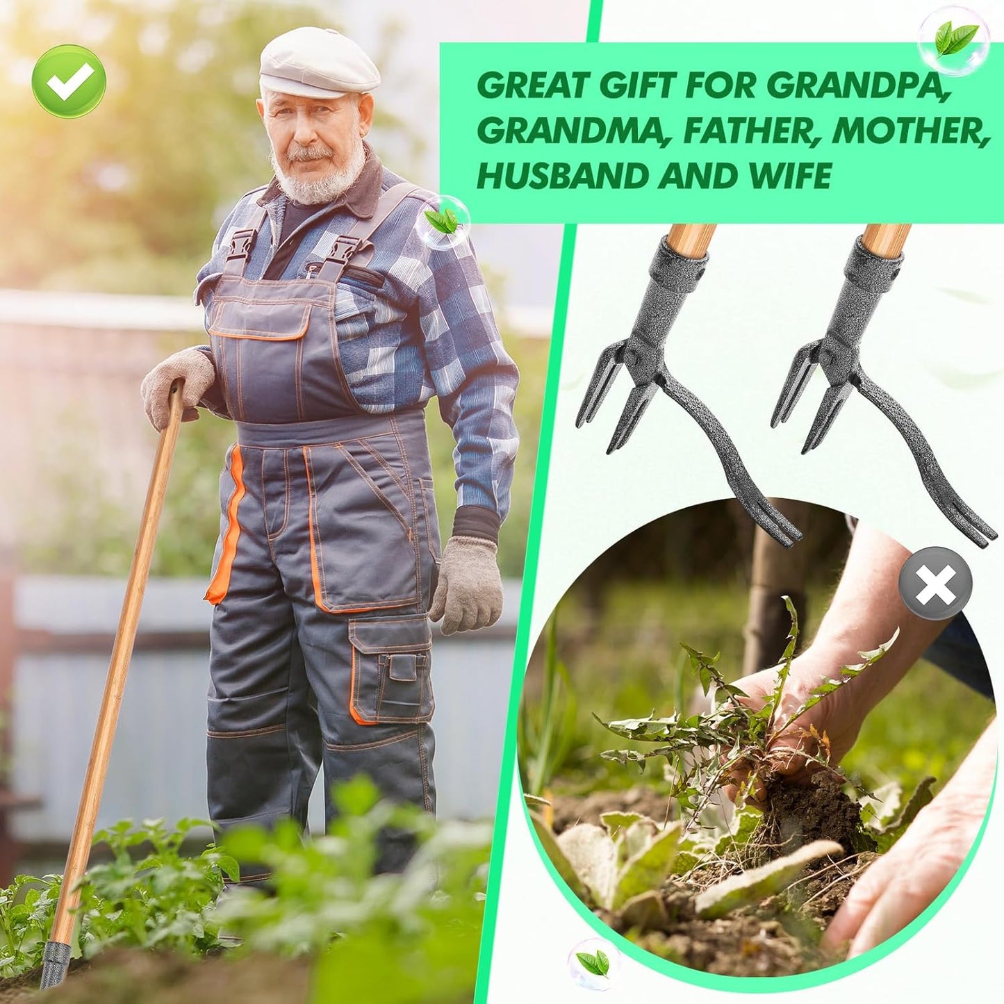 Skanto | 4-Prong Weeder – Effective Iron Garden Tool for Root Removal
