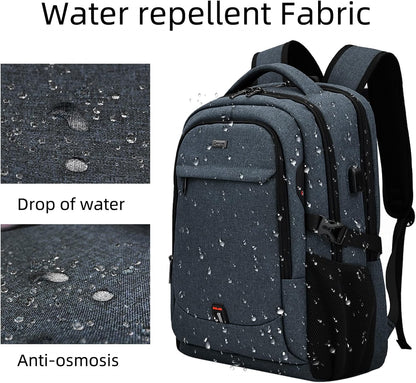 Water-Resistant Travel Laptop Backpack with USB Port & Organised Storage | Bowlift