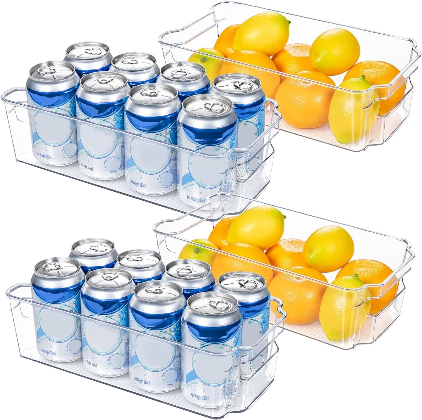 Skanto | Clear Fridge Storage Boxes (4 Pieces) - Coolorganize
