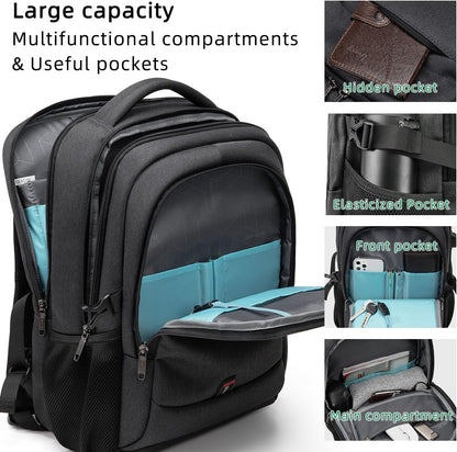 Water-Resistant Travel Laptop Backpack with USB Port & Organised Storage | Bowlift