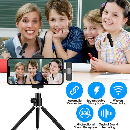 2-Pack wireless microphone for iPhone iPad Bowlift