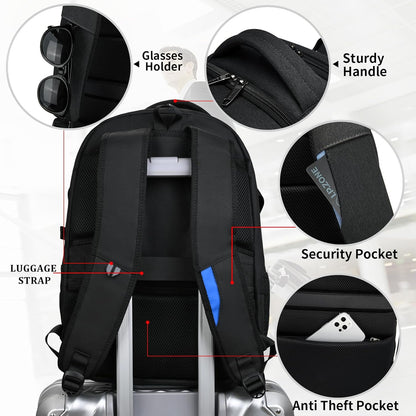 Water-Resistant Travel Laptop Backpack with USB Port & Organised Storage | Bowlift