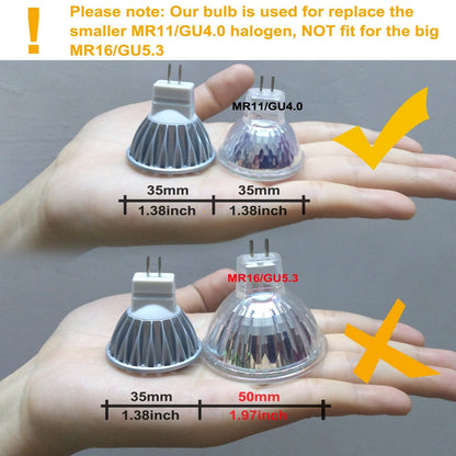 Skanto | Alide Mr11 Gu4 Led Bulbs 3000K Warm White 3W, 6 Pack Low Voltage Spotlights For Outdoor