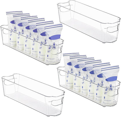 Skanto | Clear Fridge Storage Boxes (4 Pieces) - Coolorganize
