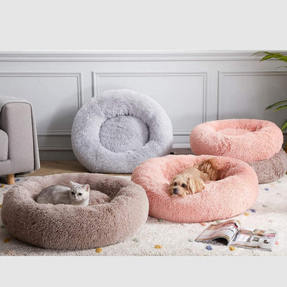 Brehn | Round Plush Calming Donut Dog Bed for Small to Large Dogs