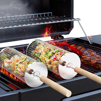 Skanto | Premium Grill Baskets | Stainless Steel BBQ Tools for Outdoor Cooking