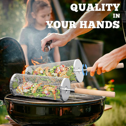 Skanto | Premium Grill Baskets | Stainless Steel BBQ Tools for Outdoor Cooking
