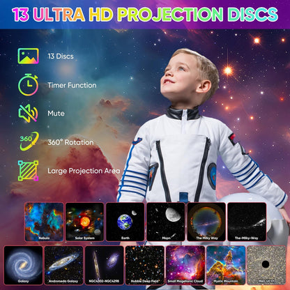 Skanto | Galaxy Projector with 360° Rotation - Amazing Room-Wide Night Sky View