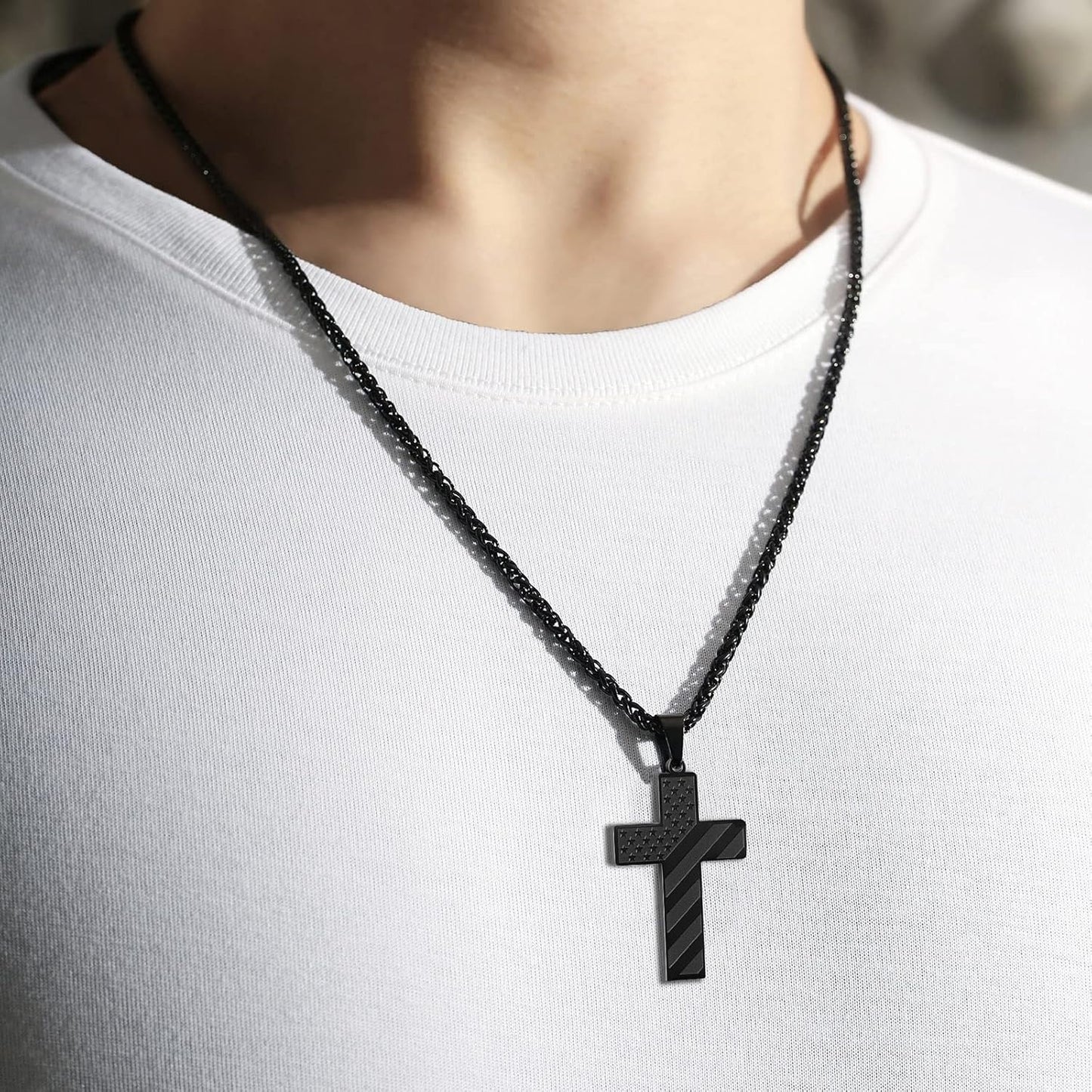 BowLift | IronPride Cross American Flag Cross Necklace