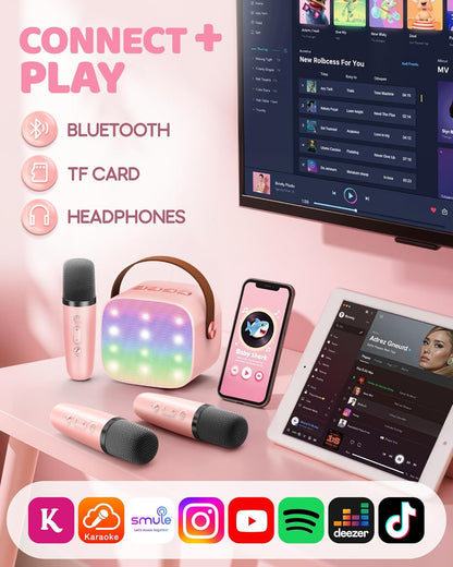 Skanto | Portable Mini Karaoke Machine with Bluetooth Speaker and 2 Wireless Microphones – Veylo