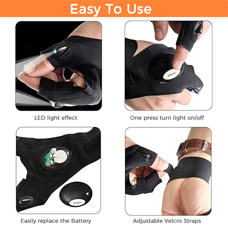 Comfortable LED gloves with waterproof lights | Karnz