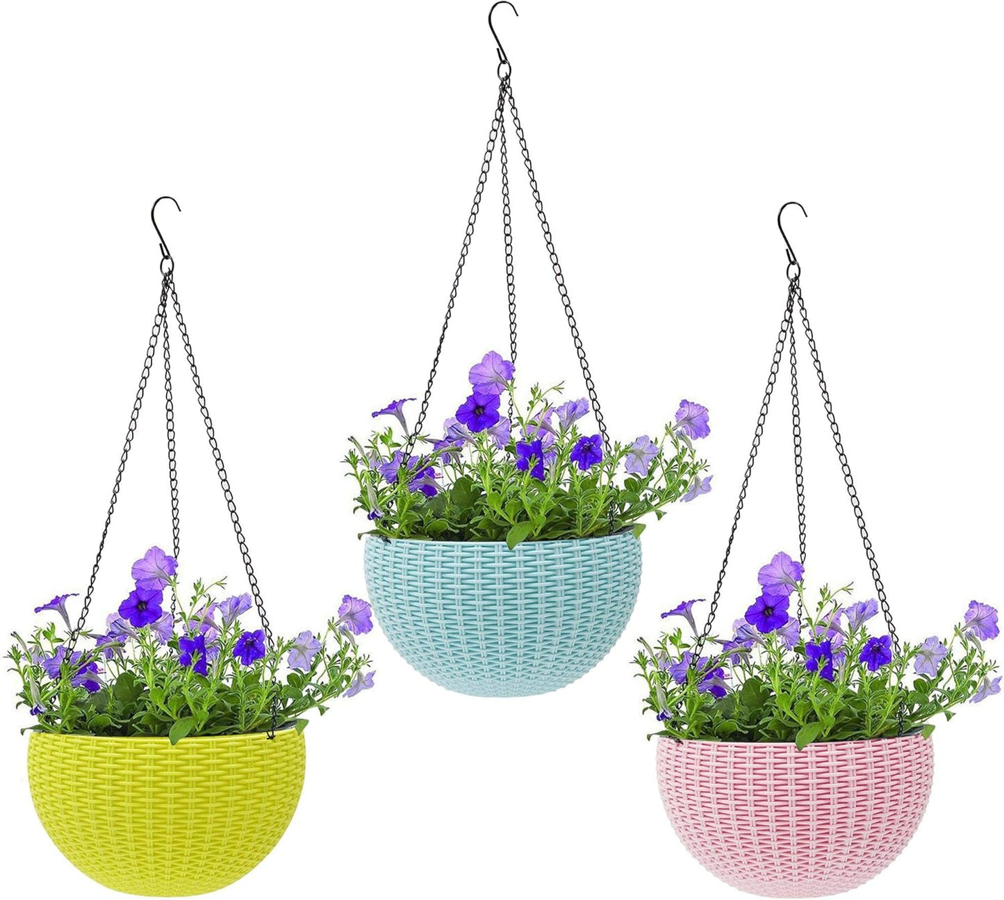 BowLift | Woven hanging basket for plants with chain – Ideal for balcony and garden