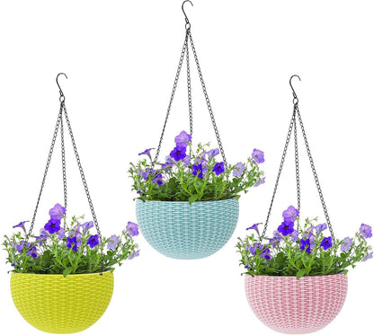 BowLift | Woven hanging basket for plants with chain – Ideal for balcony and garden
