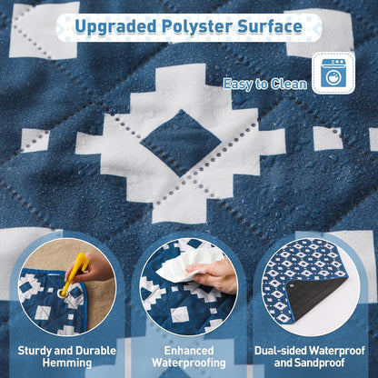 Extra large, waterproof picnic blanket 200 x 200 cm with 3 layers – MeadowRest