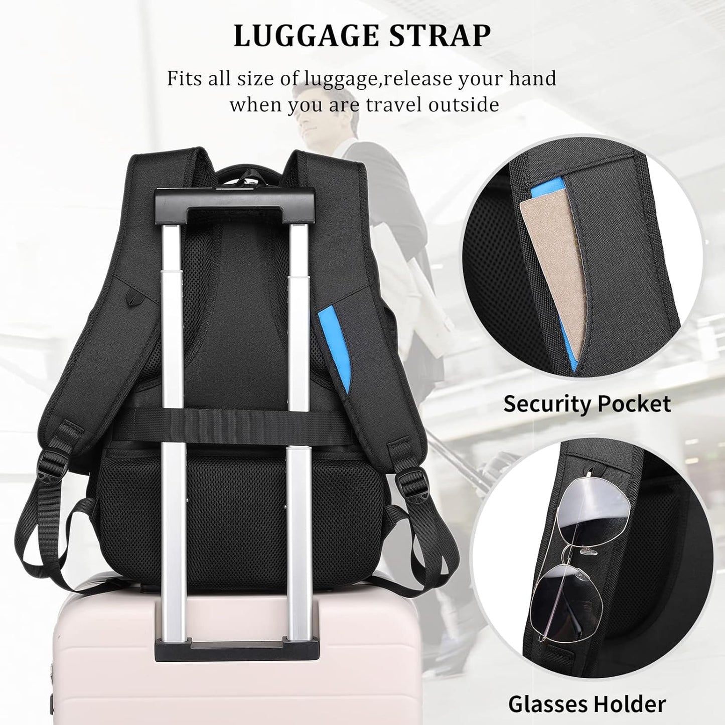 Water-Resistant Travel Laptop Backpack with USB Port & Organised Storage | Bowlift